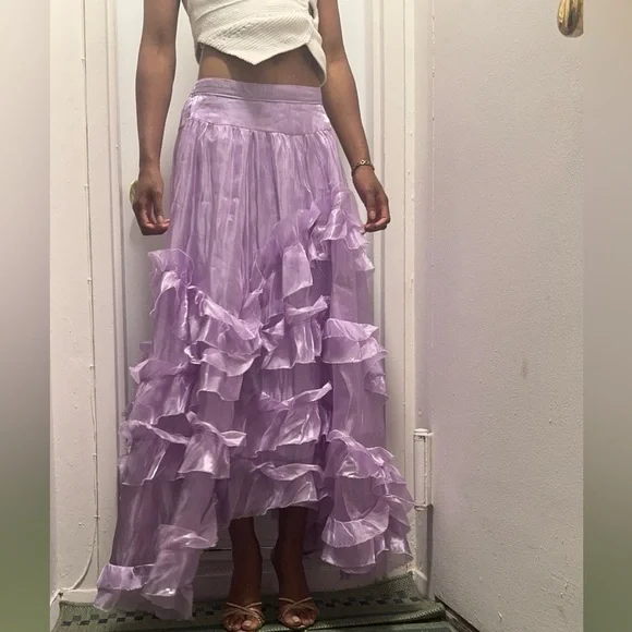 Free People Lilac Ruffle Maxi Skirt - Picture 4 of 4